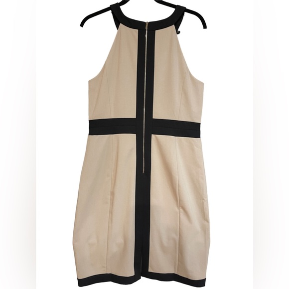 🔥🖤Ann Taylor sleeveless two tone size 12 tan/black dress. QUALITY! NWT - Picture 4 of 6